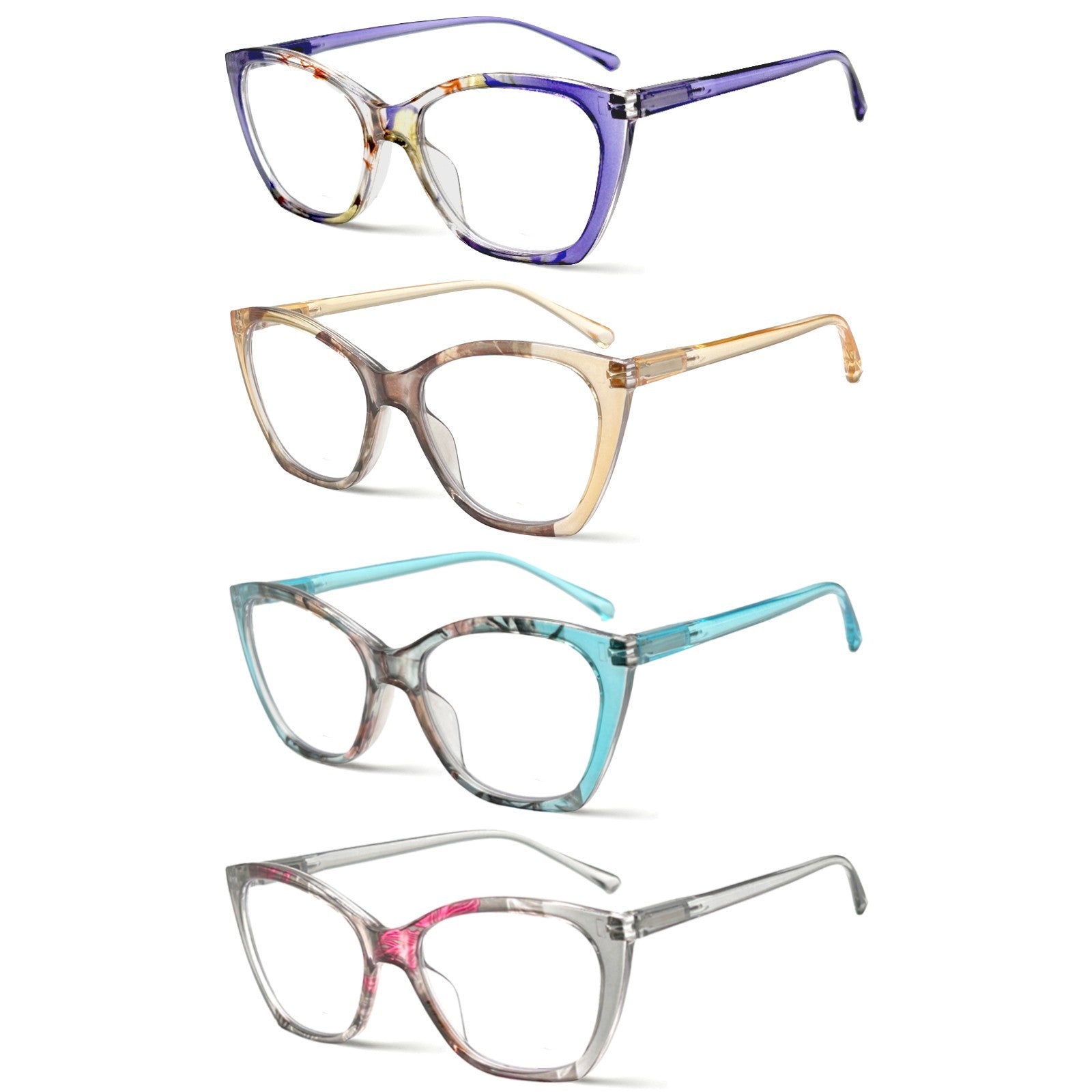 4 Pack Blue Light Glasses for Men Women Fashion Computer Screen Gaming TV Phones Anti Eyestrain
