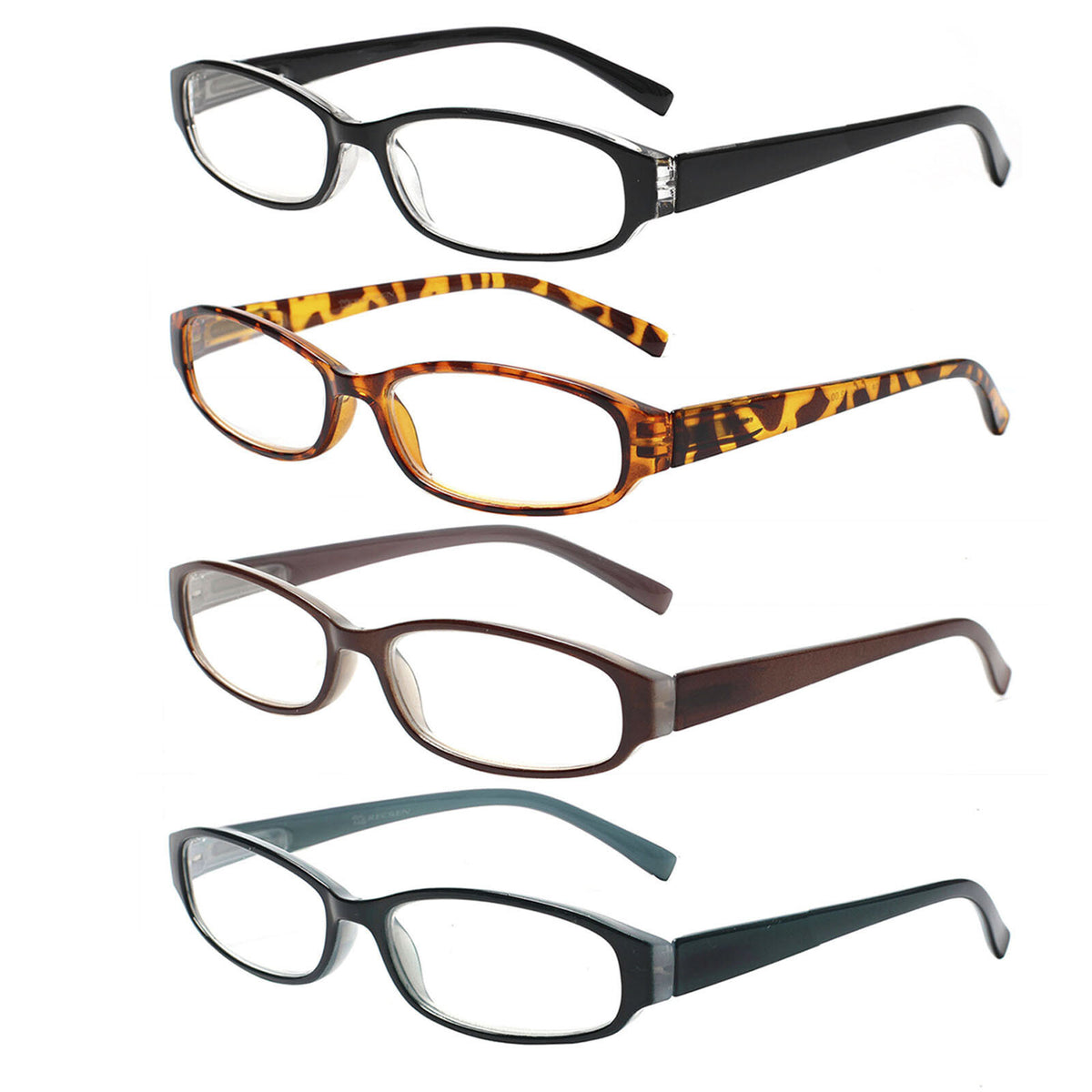 4-Pack Reading Glasses for Men Women Spring Hinge Readers Glasses Blue Light Blocking Lens Eyeglasses
