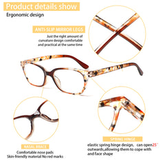 4 Pack Ladies Reading Glasses Women Fashion Spring Hinge Readers Circle Box