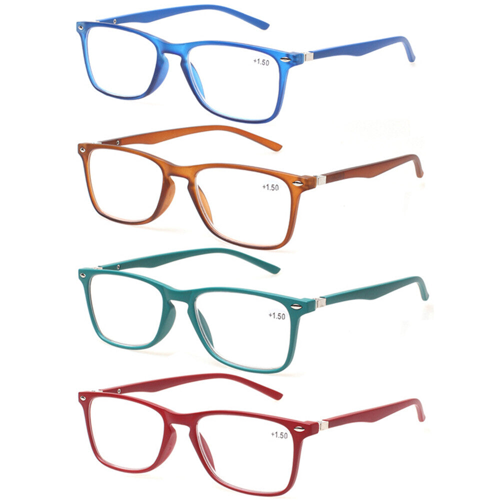 4 Pack Reading Glasses for Men and Women Blue Light Blocking Computer Reader Quality Spring Hinge Color Readers