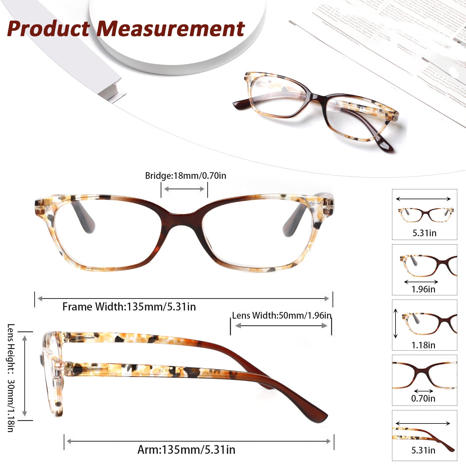 4 Pack Ladies Reading Glasses Women Fashion Spring Hinge Readers Circle Box