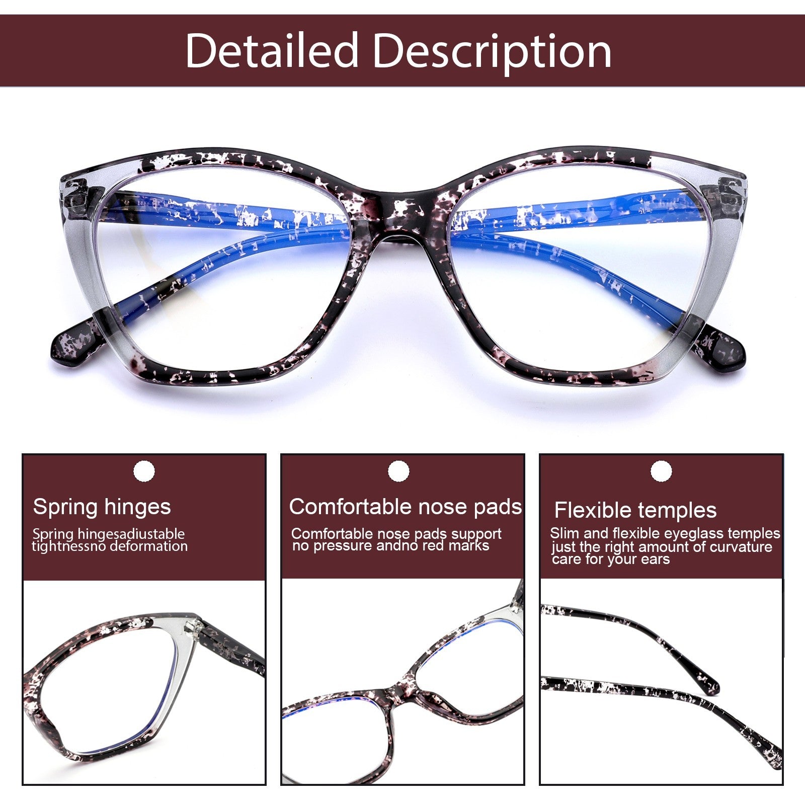 4 Pack Blue Light Glasses for Men Women Fashion Computer Screen Gaming TV Phones Anti Eyestrain