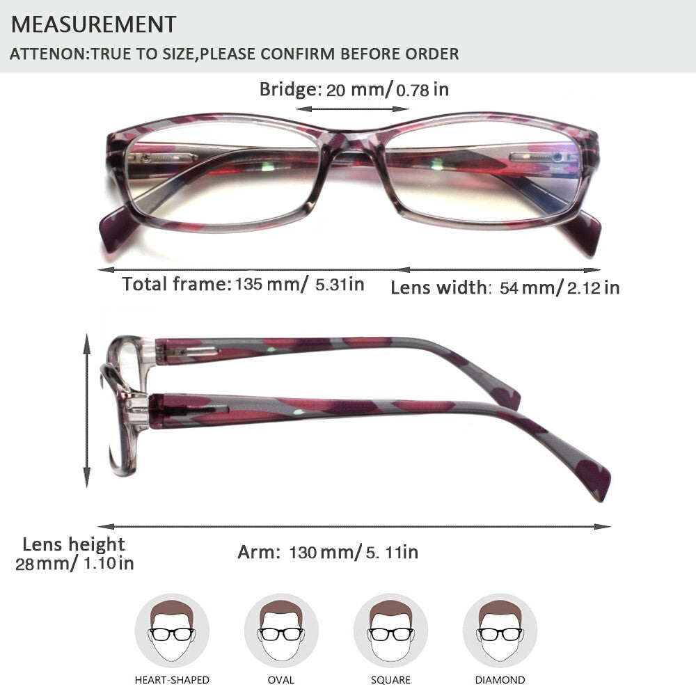 5 Pack Reading Glasses Blue Light Blocking for Men Women Rectangular Frame Computer Readers with Spring Hinge Reading Glasses for Men Women