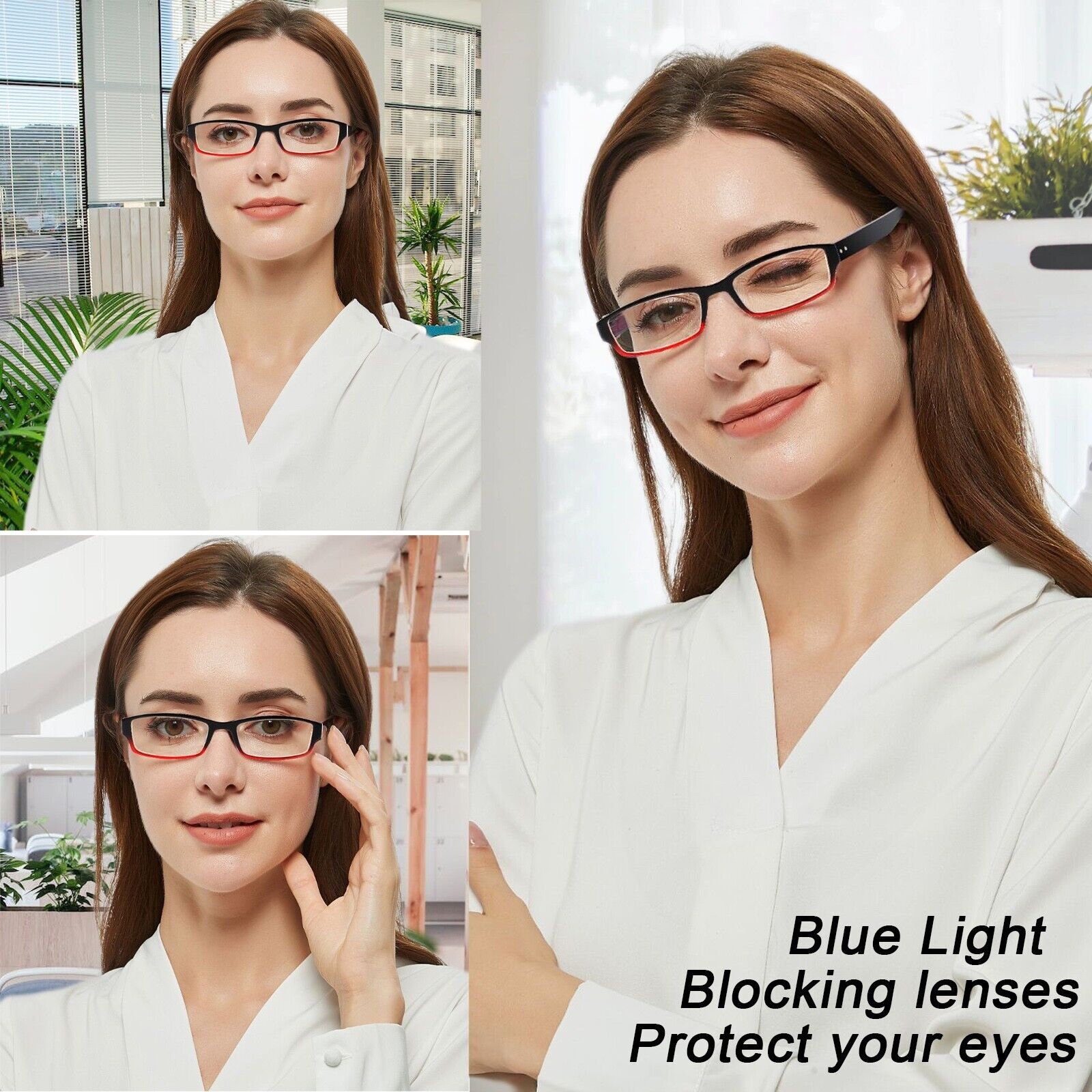 6 Pack Spring Hinge Reading Glasses Fashion Computer Readers Bluelight Glasse