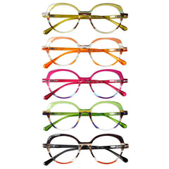 5 Pack Ladies  Reading Glasses Women Fashion Spring Hinge Readers