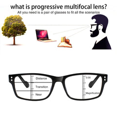 2 Pk Progressive Multifocal Reading Glasses Men Women Anti-Blue Light Computer Readers Spring Hinge