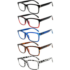 5 Pack Men Women Reading Glasses Blue Light Blocking Glasses Computer Readers Spring Hinge Eyeglasses
