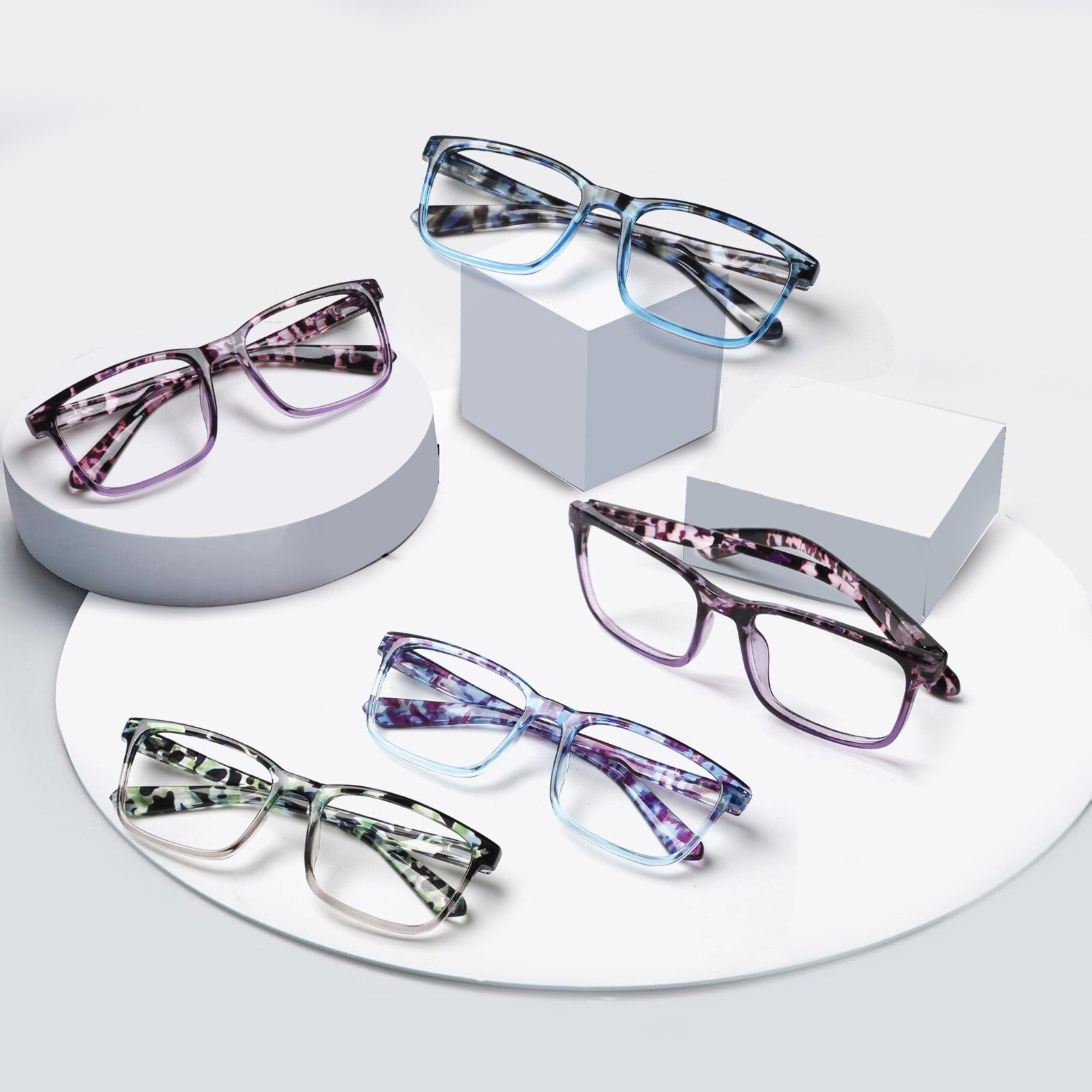 6 Pack Ladies Reading Glasses Spring Hinge Anti Eyestrain Computer Reading Glasses for Women Men Readers