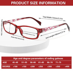 6 Pack Multifocal Women's Reading Glasses Anti Blue Light Lens Reading Glasses
