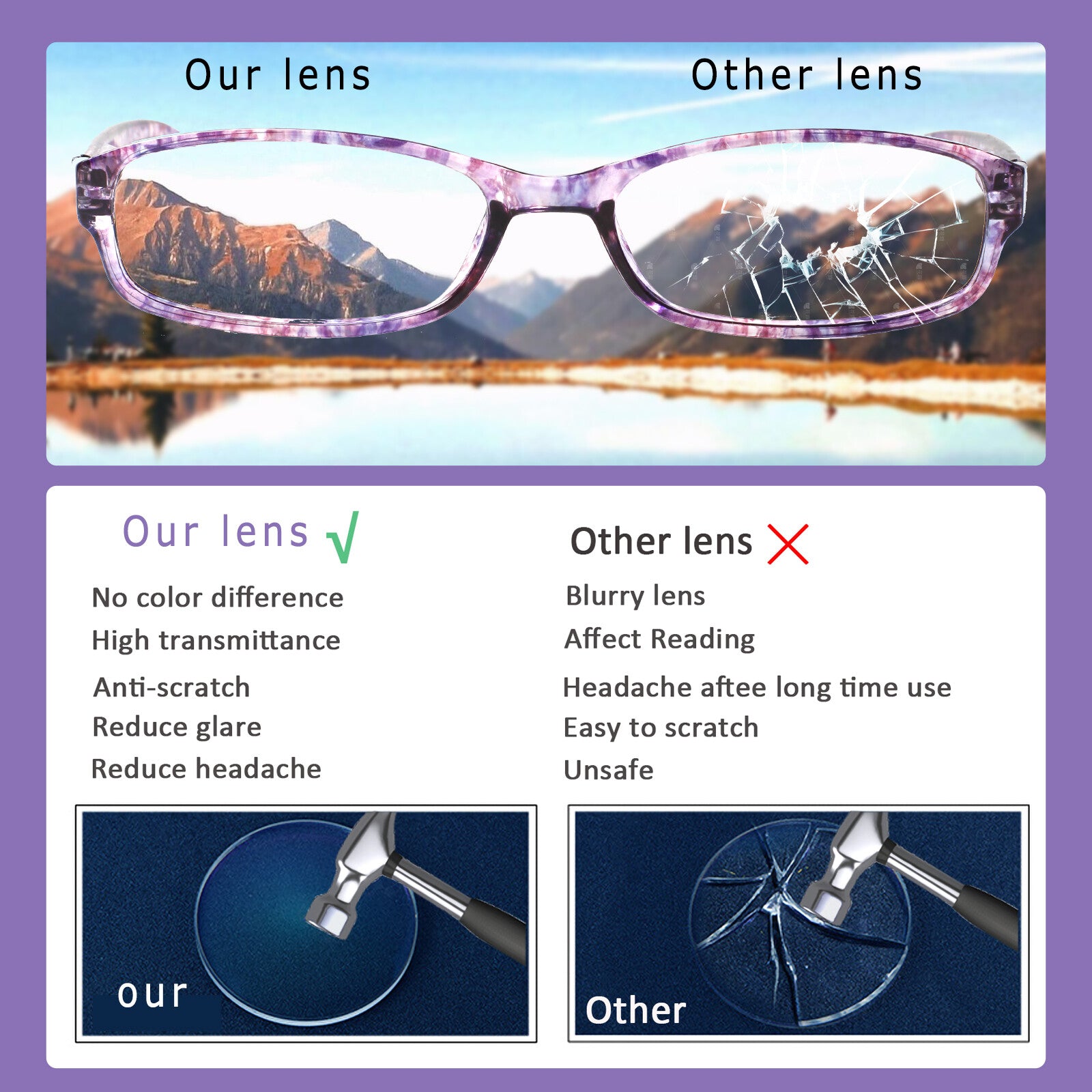 Reading Glasses 4 Pairs Fashion Ladies Readers Spring Hinge with Pattern Print Eyeglasses for Women
