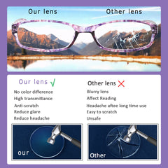 Reading Glasses 4 Pairs Fashion Ladies Readers Spring Hinge with Pattern Print Eyeglasses for Women
