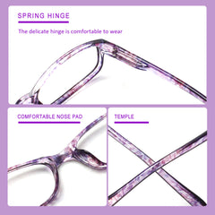 Reading Glasses 4 Pairs Fashion Ladies Readers Spring Hinge with Pattern Print Eyeglasses for Women