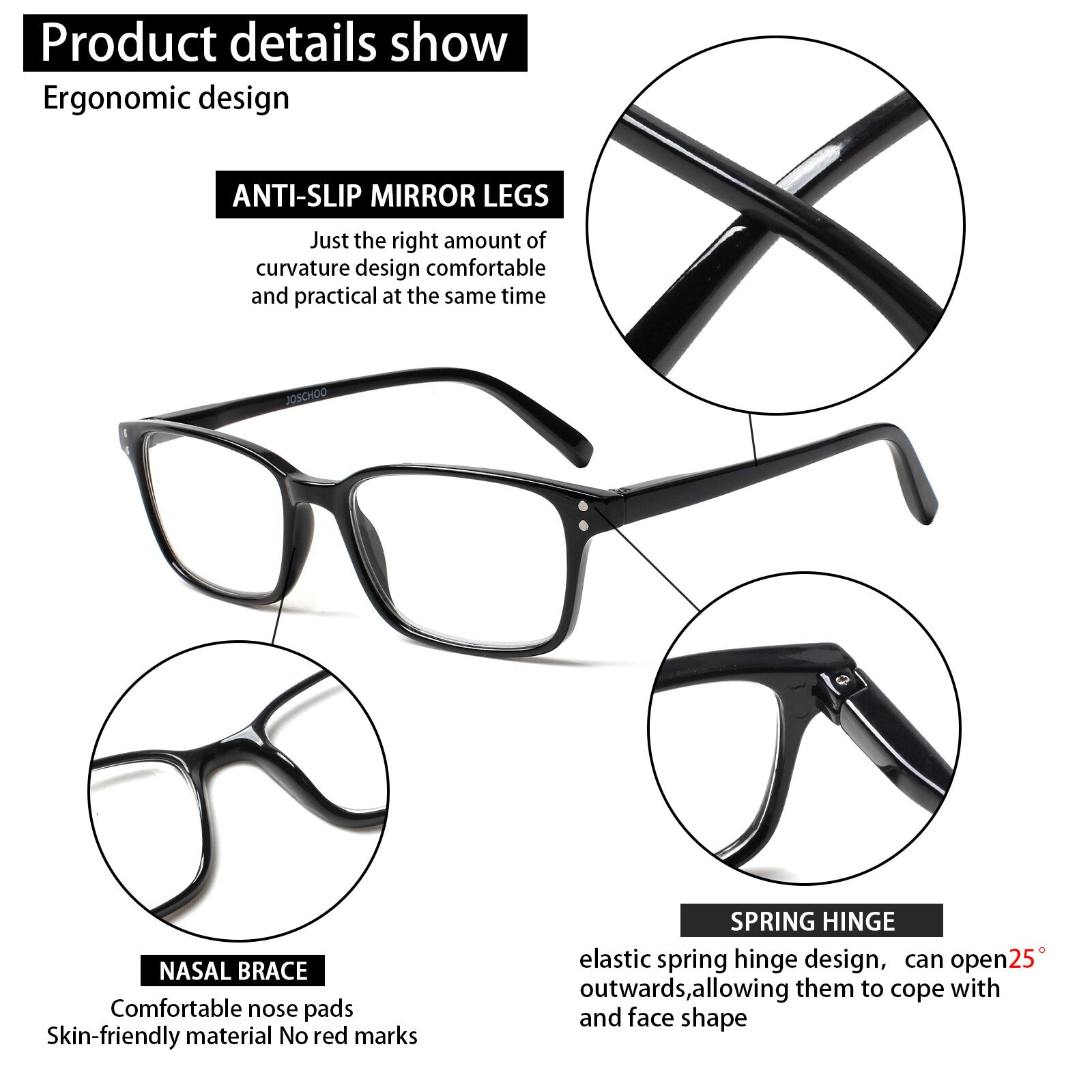 5 Pack Ladies Reading Glasses for Women Blue Light Blocking  Fashion Men Spring Hinge Readers Circle Box
