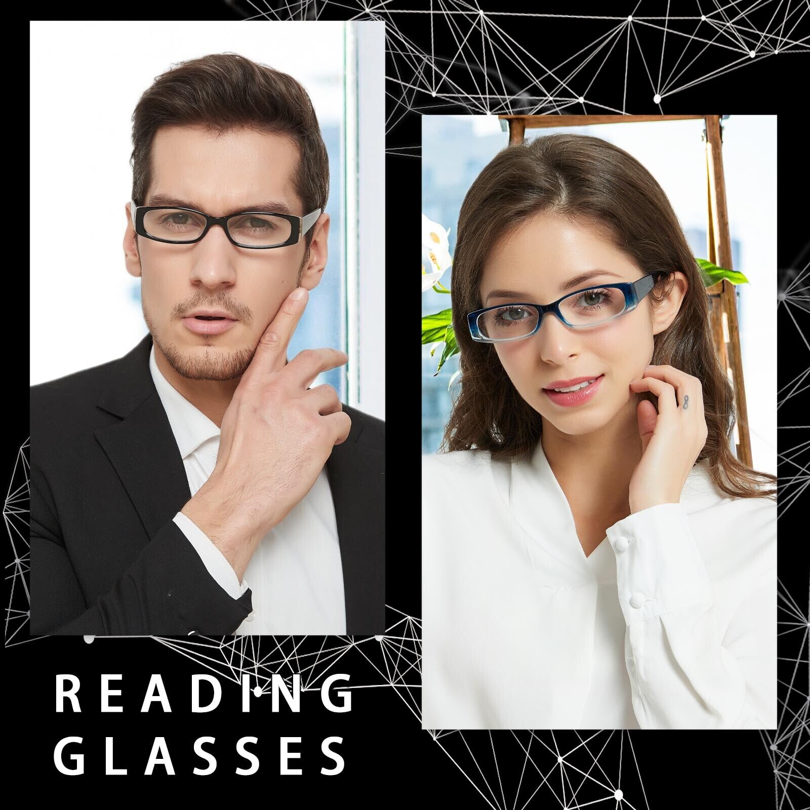 5-Pack Reading Glasses Blue Light Blocking Spring Hinge Readers for Men