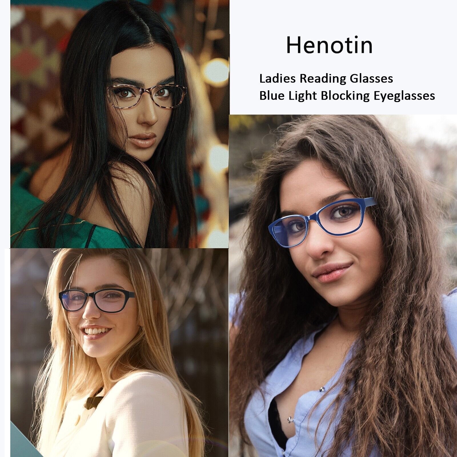 5 Pack Ladies Blue Light Reading Glasses Women Fashion Spring Hinge Readers