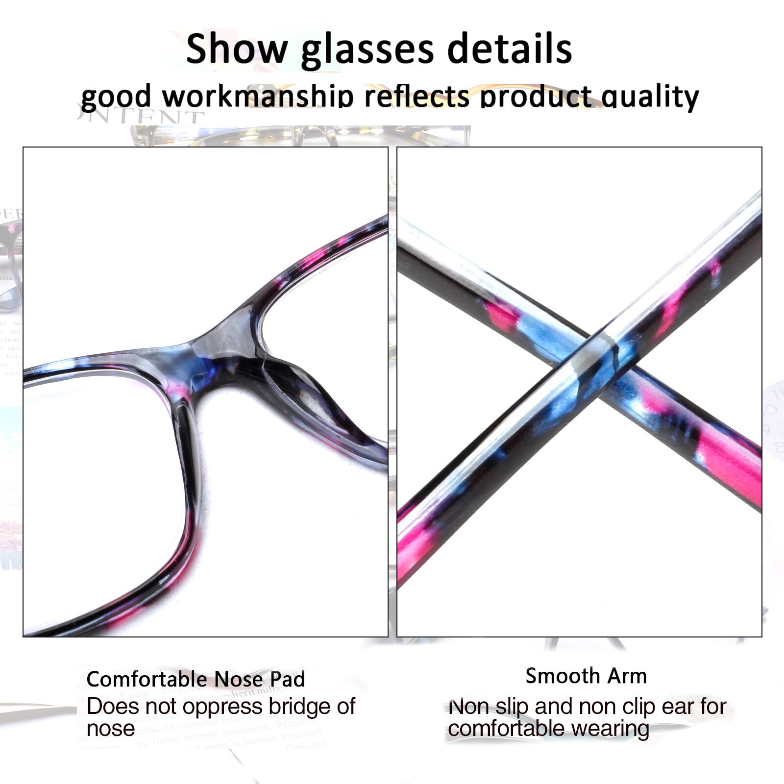 5Pack Ladies Reading Glasses Spring Hinge Fashion Pattern Print Eyeglasses Women