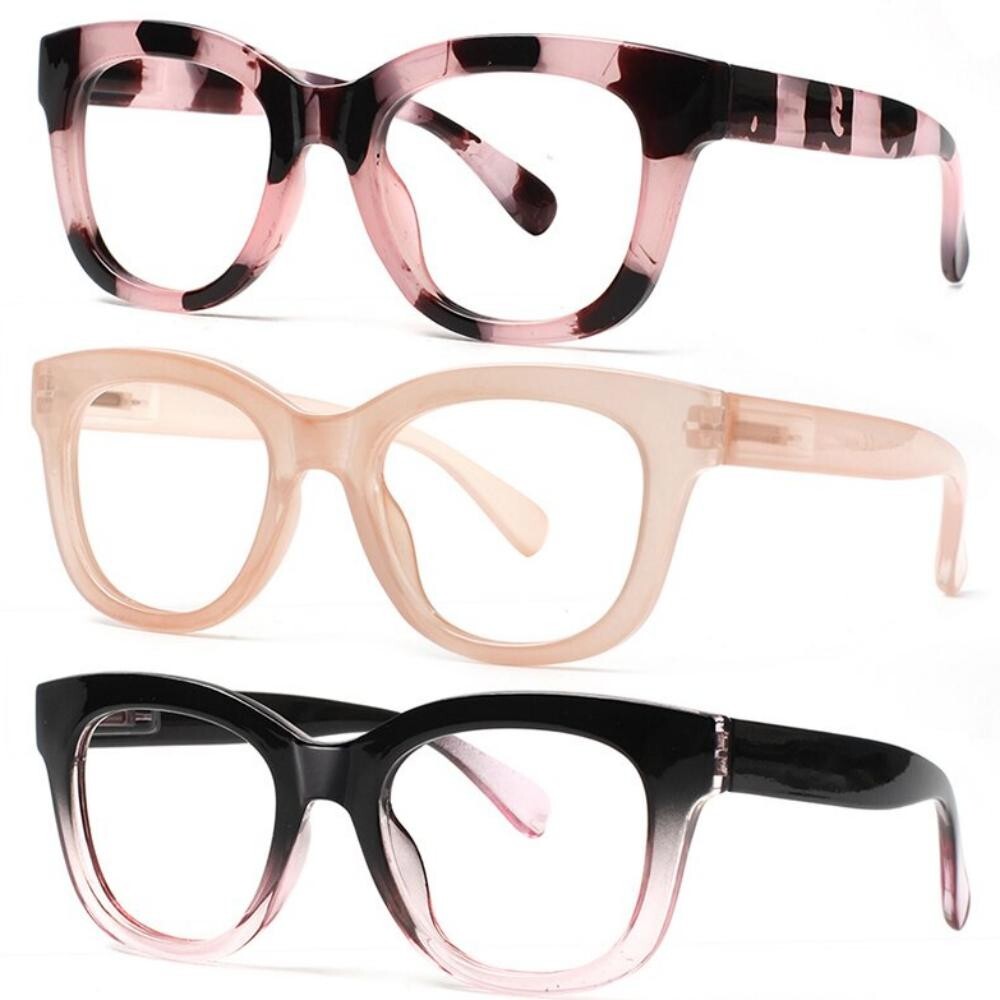 3-3Pack New Reading Glasses Ladies Readers Spring Hinge Pattern Print Eyeglasses