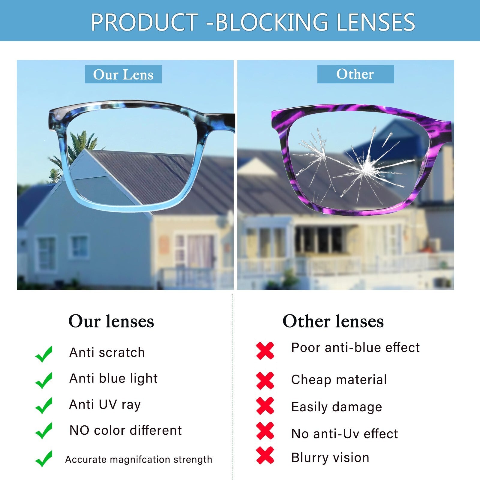6 Pack Ladies Reading Glasses Spring Hinge Anti Eyestrain Computer Reading Glasses for Women Men Readers