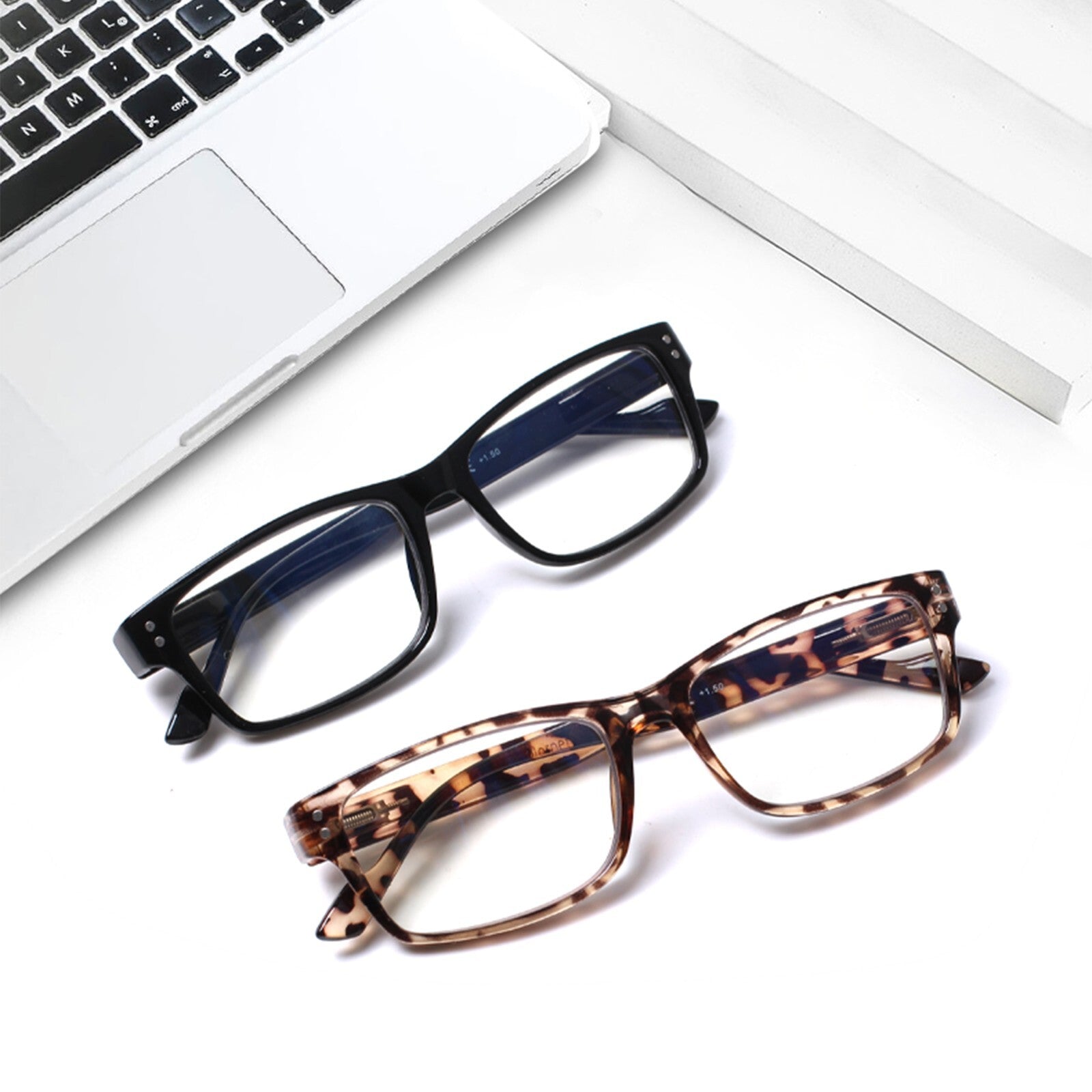 2 Pk Progressive Multifocal Reading Glasses Men Women Anti-Blue Light Computer Readers Spring Hinge
