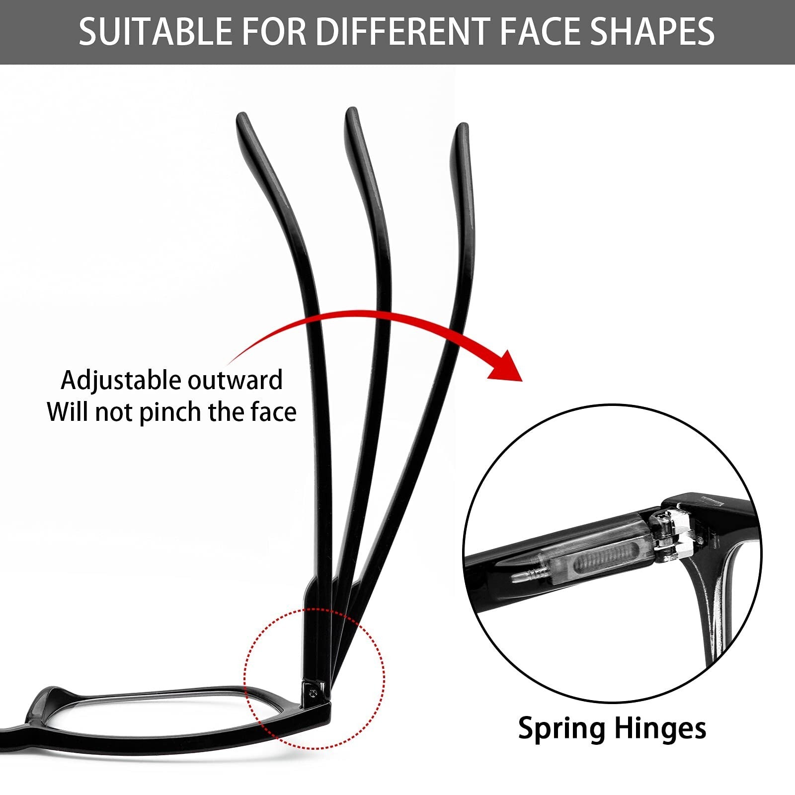 Reading Glasses  Women and Men  5 Pack Spring Hinge Blue Light Blocking Reade