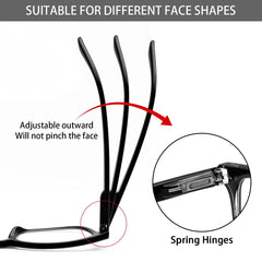Reading Glasses  Women and Men  5 Pack Spring Hinge Blue Light Blocking Reade