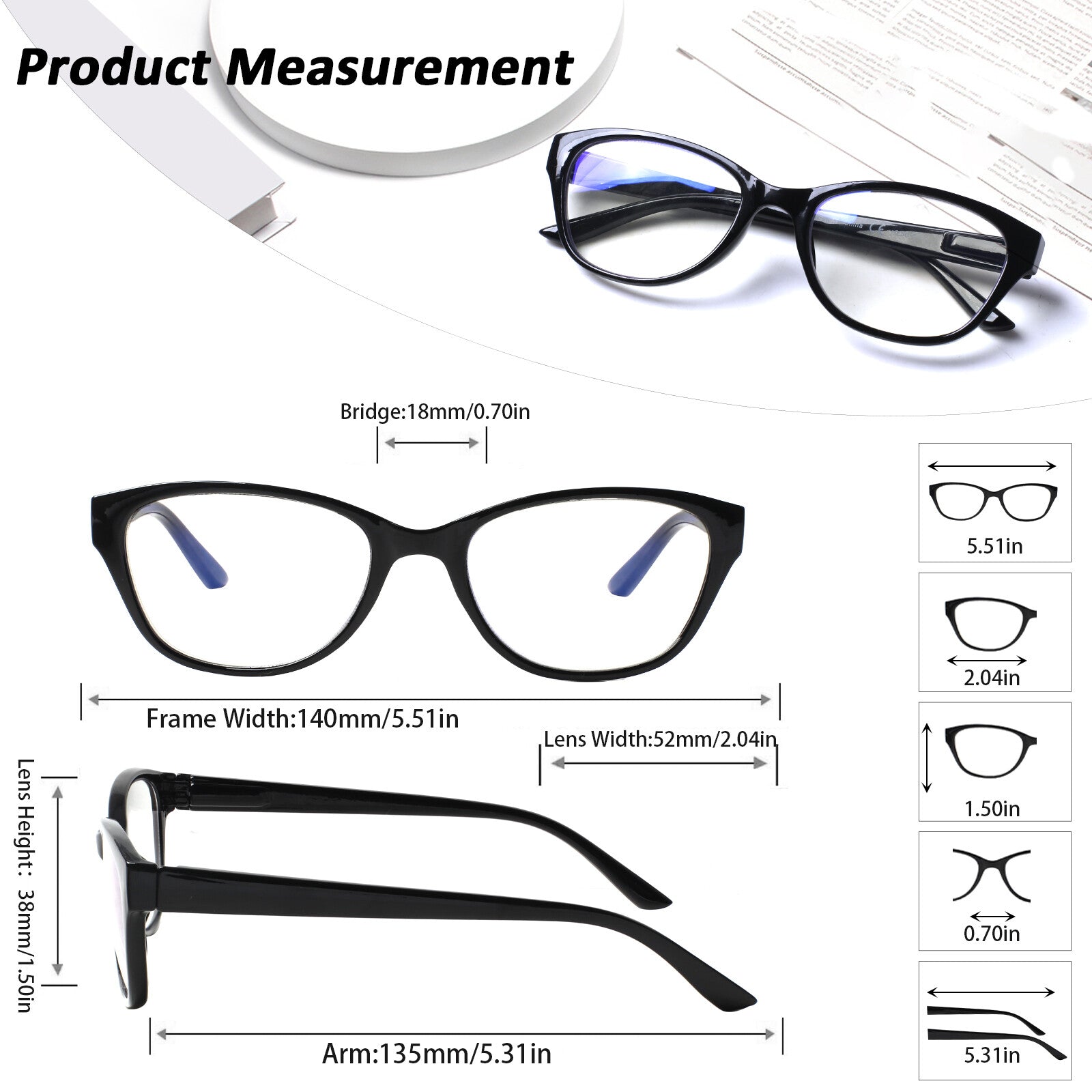 5 Pack Reading Glasses for Women Men Blue Light Blocking Glasses Computer Readers