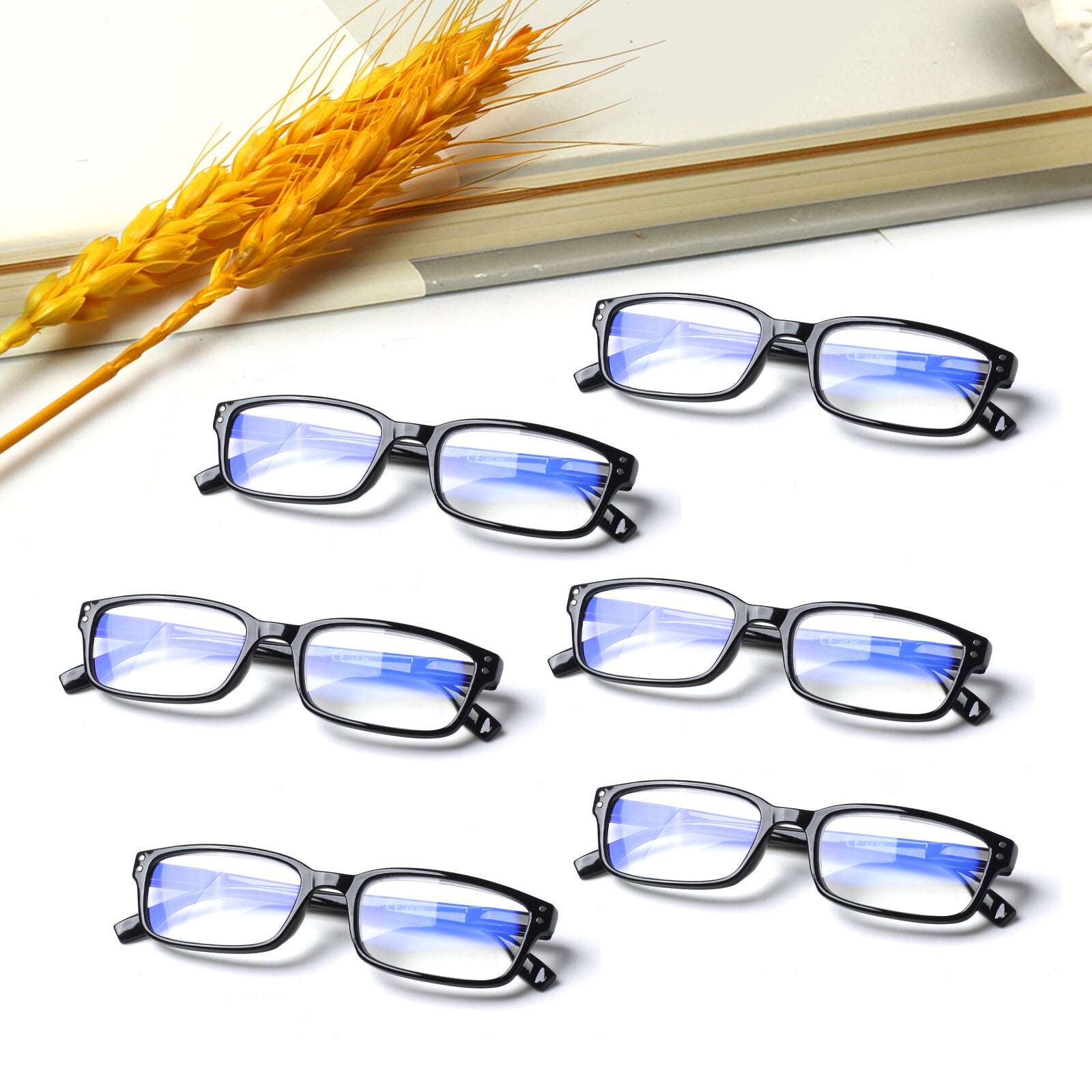 6 Pack Fashion Reading Glasses for Men Blue Light Blocking Anti UV Readers