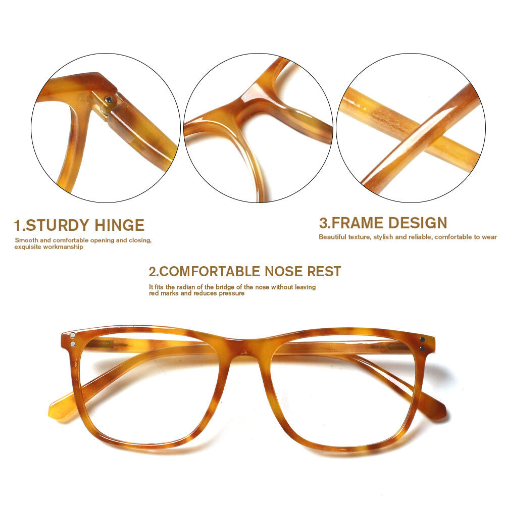 Blue Light Glasses for Woman Men | 99% Blue Light Blocking Glasses for Computer Gaming TV Phone Screen Square Frame | Anti Eyestrain & UV Glare Protection - 5 Pair