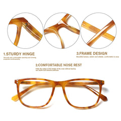 Blue Light Glasses for Woman Men | 99% Blue Light Blocking Glasses for Computer Gaming TV Phone Screen Square Frame | Anti Eyestrain & UV Glare Protection - 5 Pair