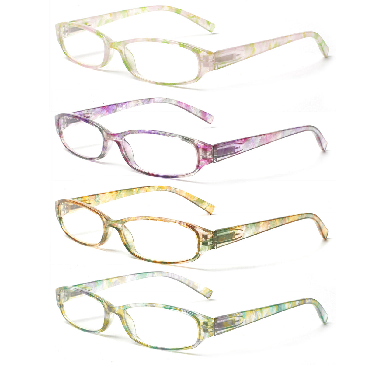 Kerecsen 4-Pack Reading Glasses Blue Light Blocking Anti Eyestrain Computer Reading Glasses for Women and Men Readers Spring Hinge eyegalsses