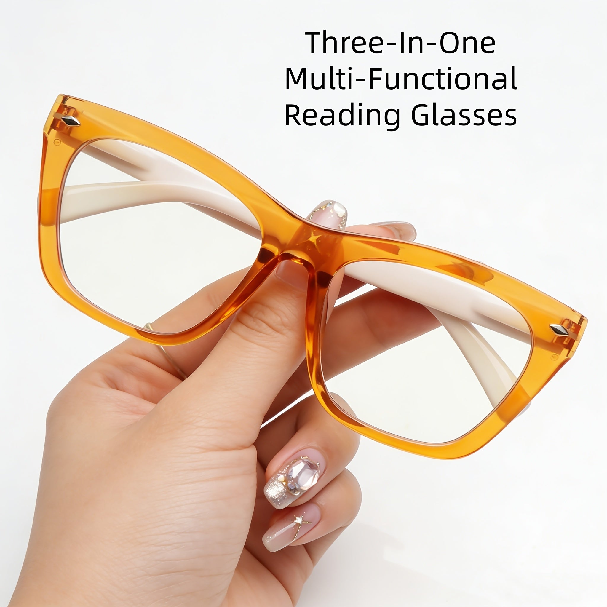 4 Pairs of Square-Frame Anti-Blue Light Women Fashionable Reading Glasses with Metal Spring Hinges Durable Blue Light Blockers for Mobile Phones And Computers Essential Gift for Every Occasion