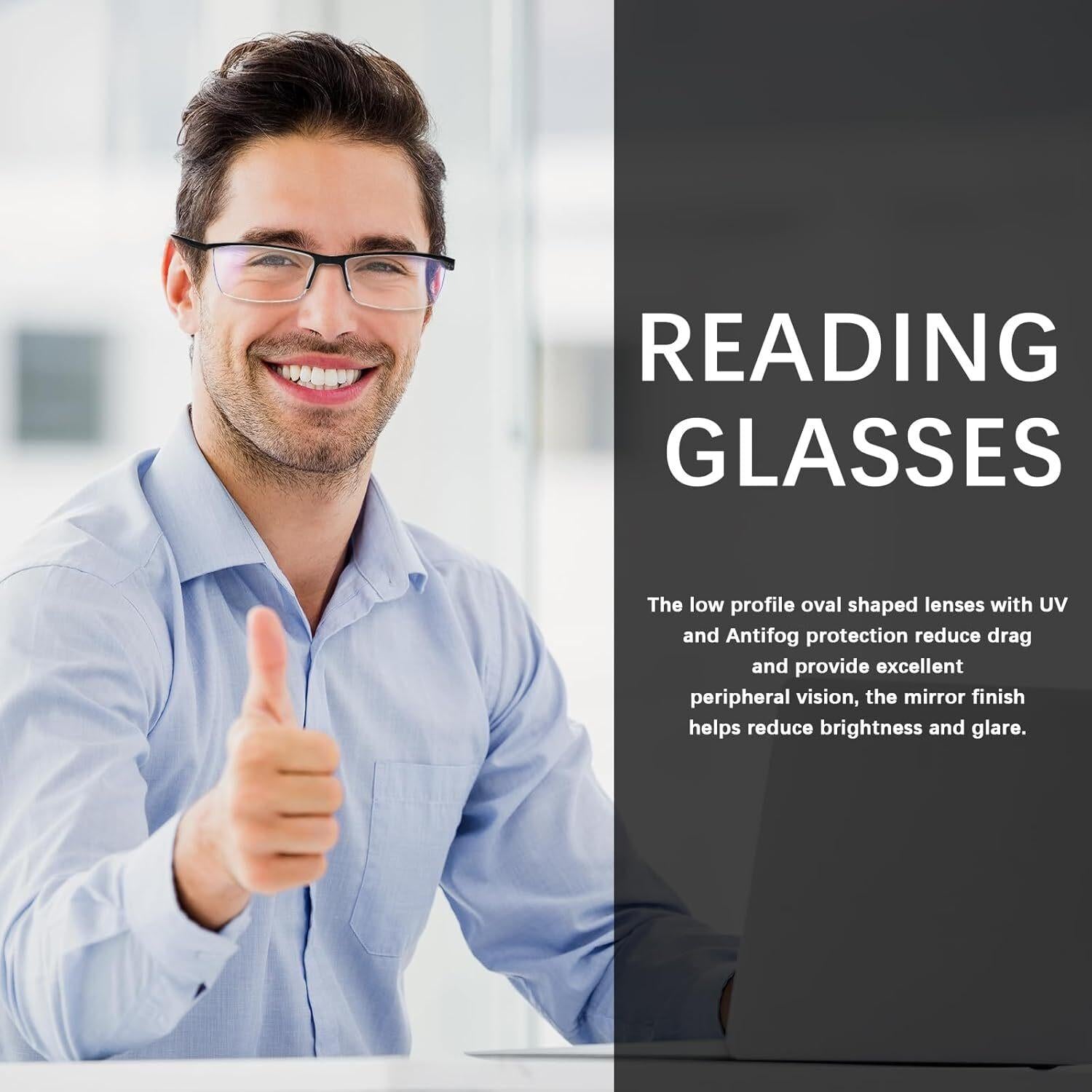 3 pack Blue Light Blocking Readers Comfortable Glasses Vintage Reading Glasses for Men Spring Hinges Classic Readers