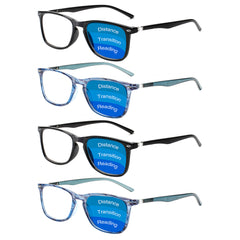KERECSEN 4 Pack Rectangle Multifocal Glasses Unisex 205