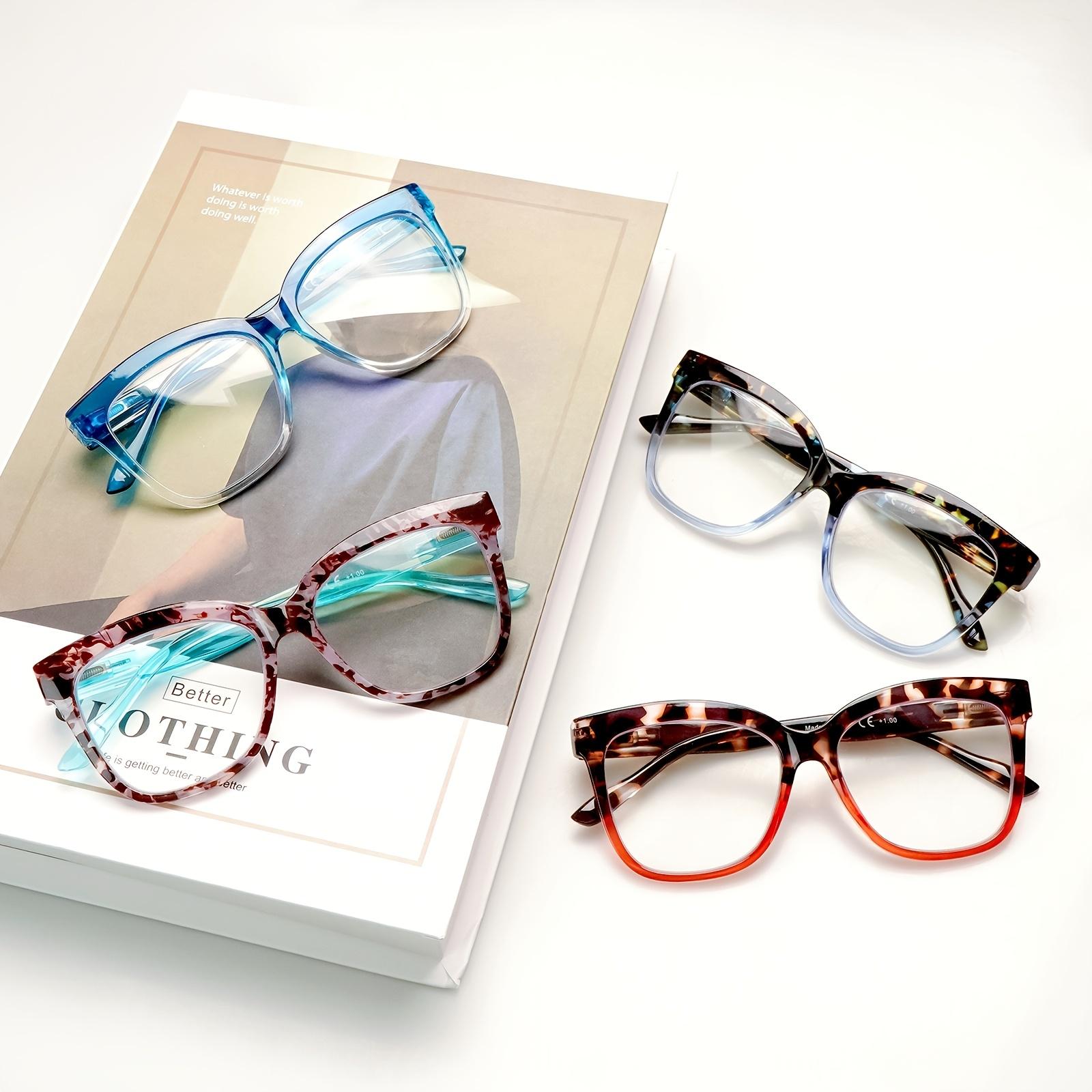 4 Pack Reading Glasses for Women Blue Light Blocking Spring Hinge Computer Readers