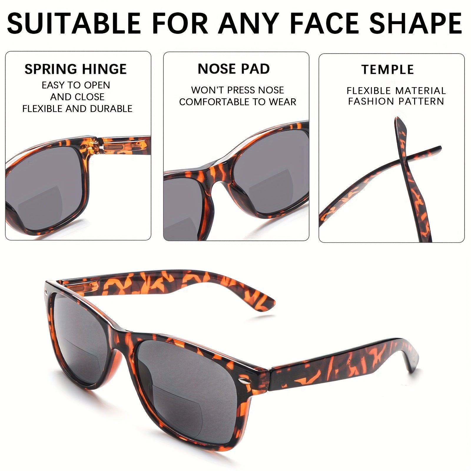 KERECSEN Bifocal Reading Sunglasses With Blue Light blocking Lenses And Spring Hinge Design