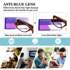KERECSEN 5-Pack Reading Glasses Blue Light with Metal Spring Hinges, Tortoiseshell, Men'S Sunglasses, Clear Business, Work Glasses, Everyday Use