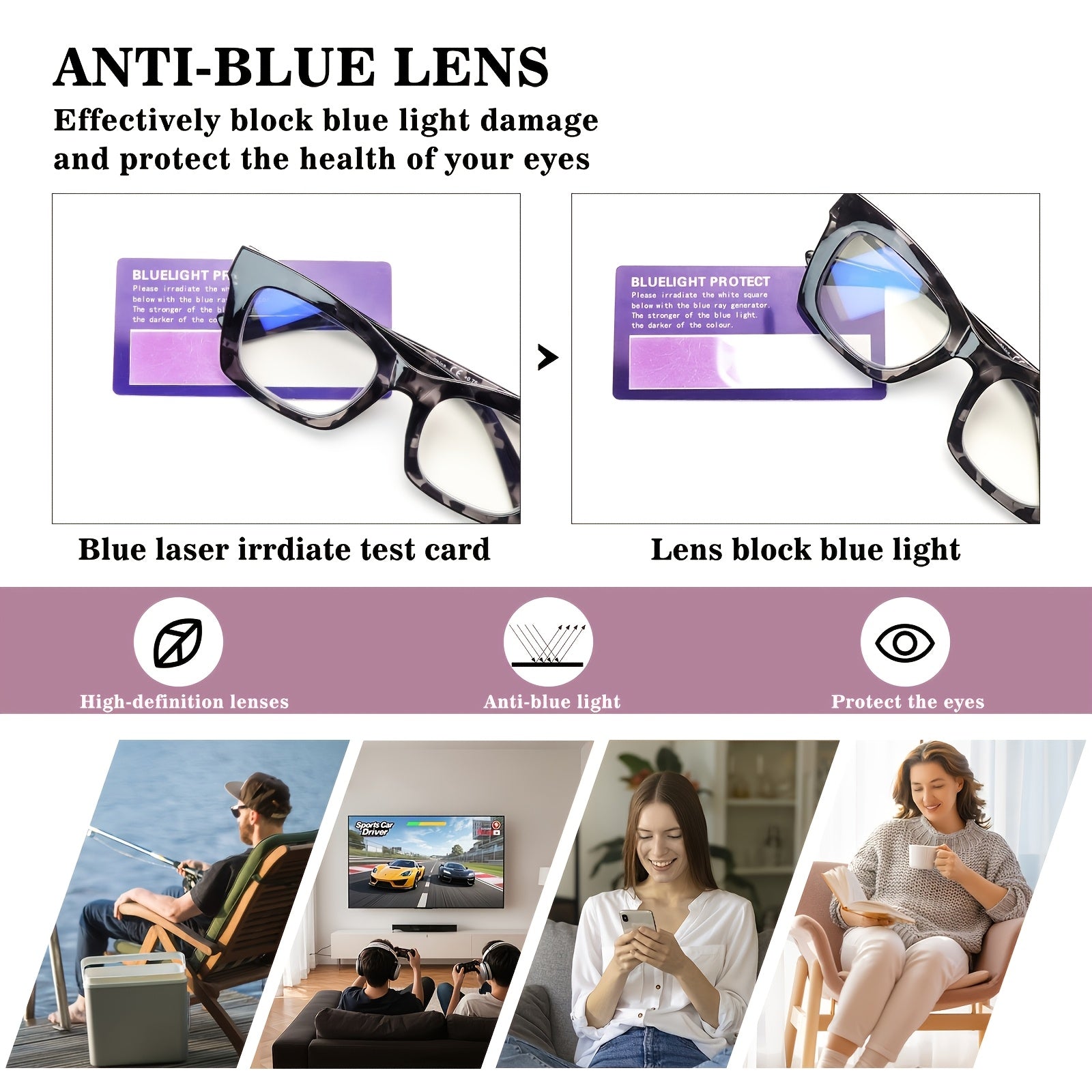 KERECSEN 6 Pack Oprah Style Reading Glasses | Blue Light Blocking Computer Square Readers with Spring Hinge for Unisex Adults, Oval Shape, Plastic Frame, Resin Lens By SIGVAN