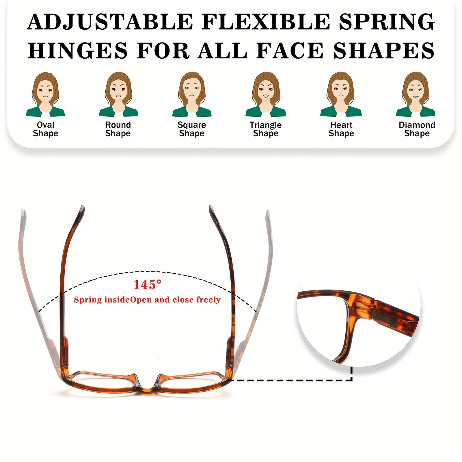 KERECSEN 6 pack classic glasses, spring frame, blue light-blocking lenses, comfortable for both men and women, basic color combinations, rectangular transparent frames, suitable for home use, holiday gifts, Christmas red