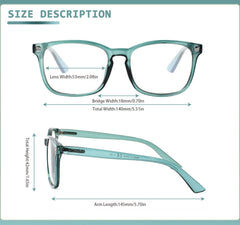 KERECSEN 2 Pack Square Multifocal Glasses Unisex 000-8