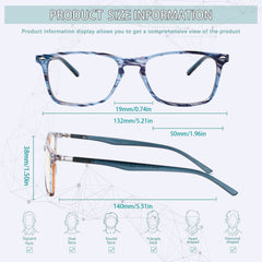 KERECSEN 4 Pack Rectangle Multifocal Glasses Unisex 205