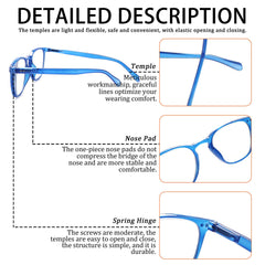 3 Pack Reading Glasses Trendy Women's Reading Glasses with Spring Hinges Anti-Blue Light Prevents Eyestrain Dry Computer Reading Glasses