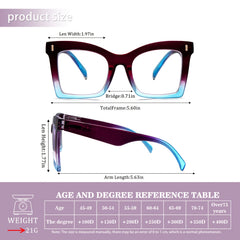 KERECESN 5-Pack Fashion Men And Women, Blue Light Protection with Oversized Square Frames And Spring Hinges, And Premium Blue Light-Blocking Lenses to Effectively Eye Strain. Reading And Computer Work, Holiday Gift