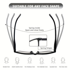 5 Pack Reading Glasses for Women/Men  Anti-Blu-ray Computer Reader Spring Hinge Vintage Eyeglasses