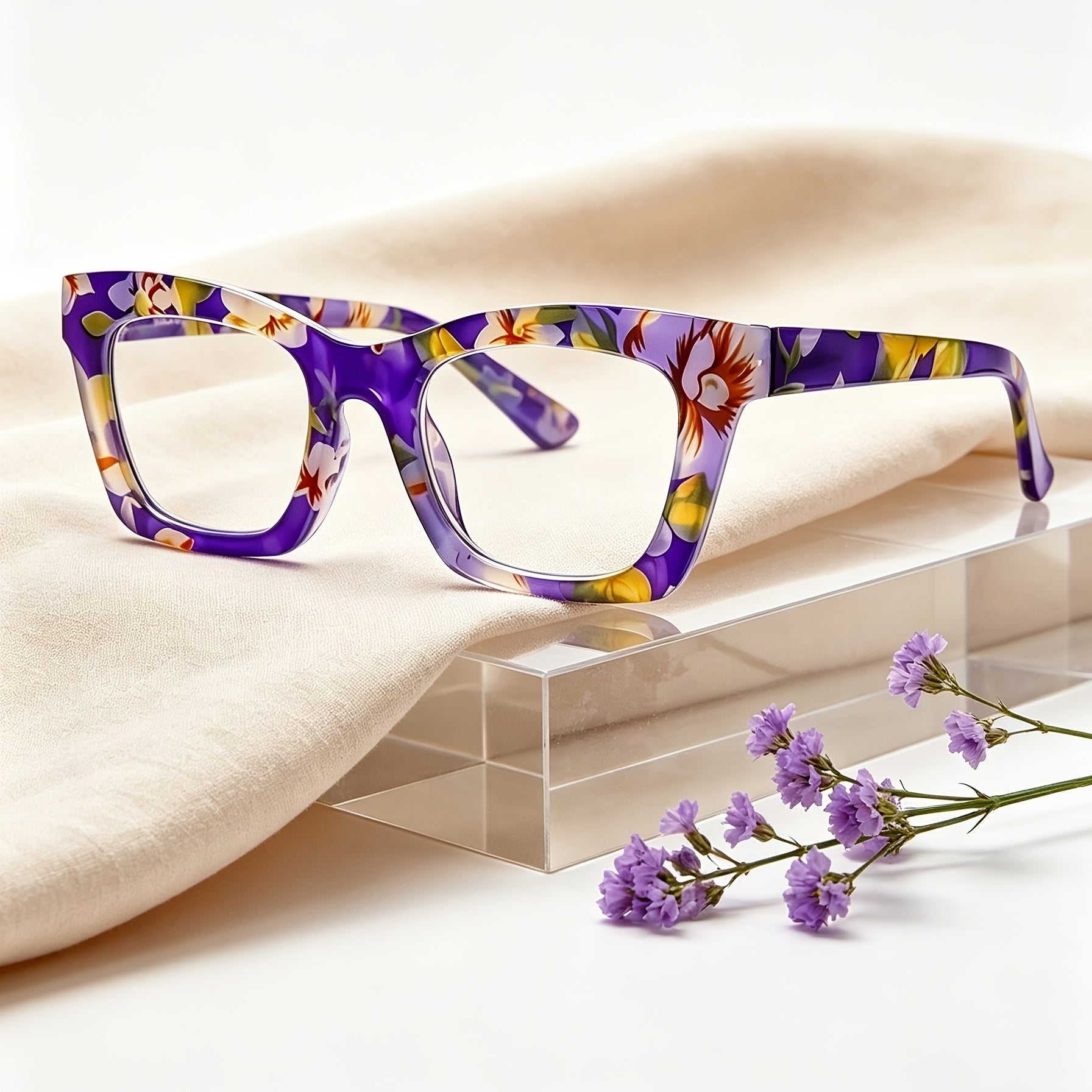 KERECSEN 3-Pack Oprah Style Women Blue Light Blocking Computer Square Readers with Spring Hinge Men Give Away Eyeglass Cloths And Eyeglass Bags