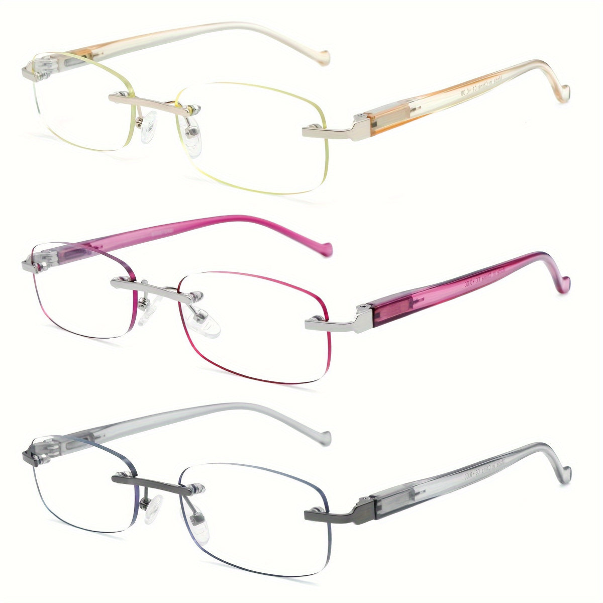 KERECSEN Rimless Reading Glasses  With Block Blue Light Lense Featuring Lightweight Design And Spring Hinges for a Comfortable Reading Experience, Suitable for Women
