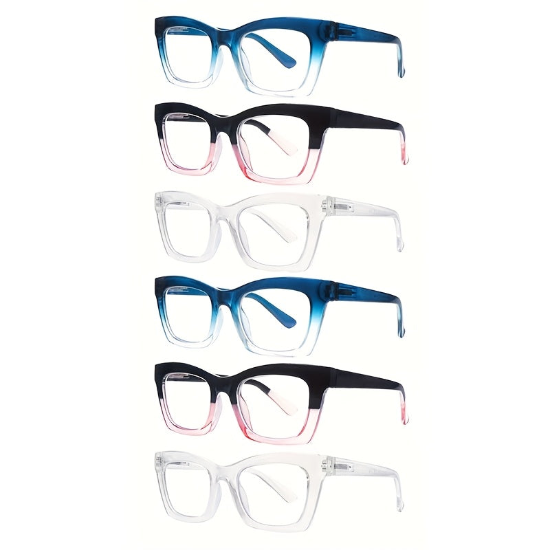 6 Pack Reading Glasses Blue Light Readers Women Glasses Anti Eyestrain Reading Glasses