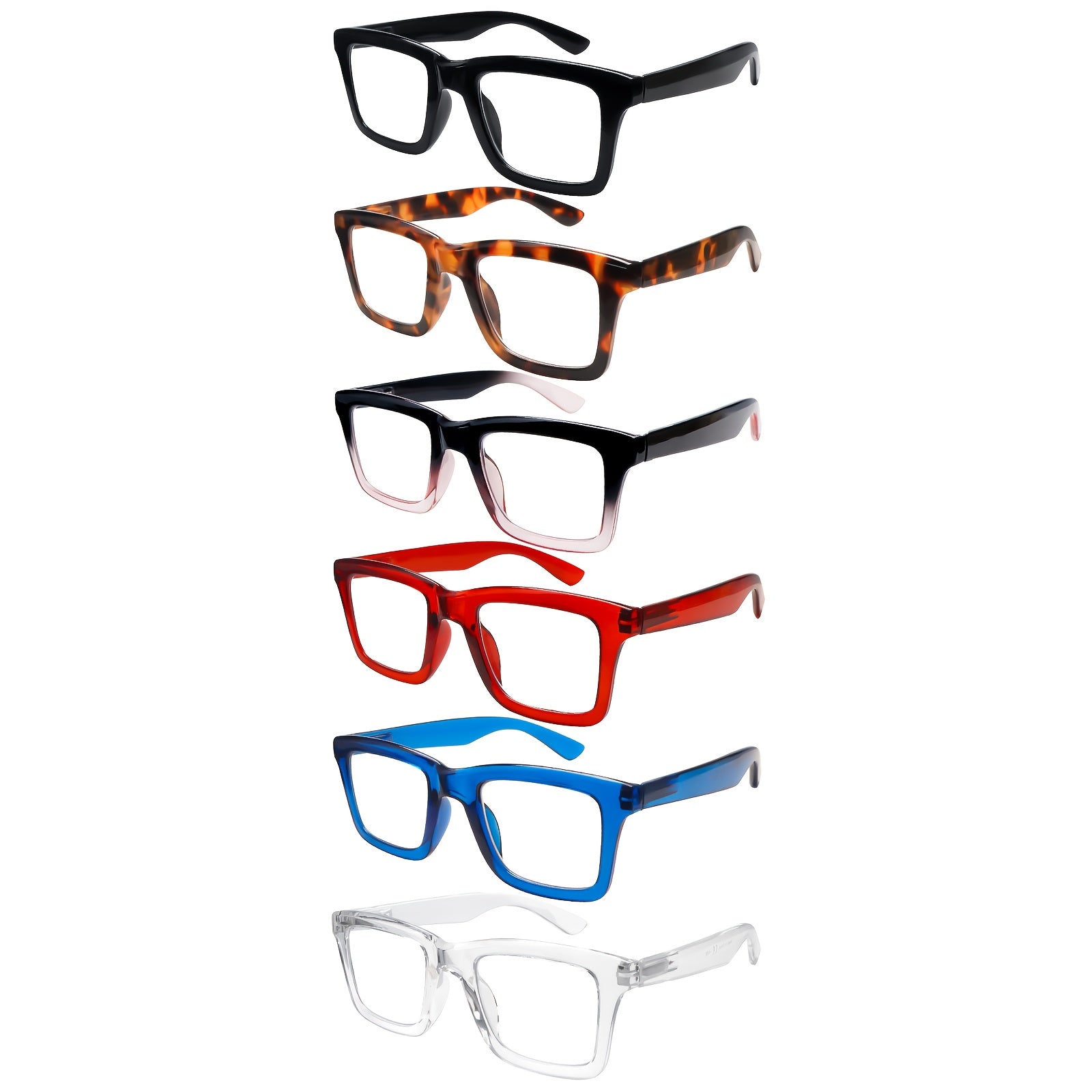 KERECSEN 6 Pairs Women'S Oversized Reading Glasses - Anti-Blue Light Reading Glasses, Perfect for Computer & Phone Use, Fits All Face Shapes! High-Quality Lenses, Metal Spring Hinges, 10 Diopters Available. High Repurchase Ratei Stylish Design