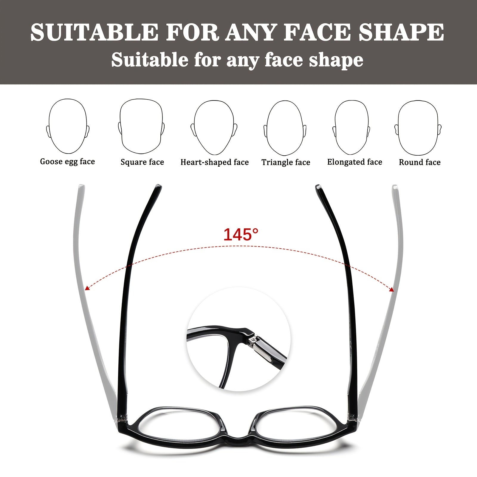 KERECSEN 5-Pack Minimalist Style Reading Glasses for Women And Men Blue-Light Blocking Computer Glasses Fashionable Oval Frame Reading Glasses Reading Glasses with Spring Hinge Lightweight And Comfortable Eyeglasses for Reading