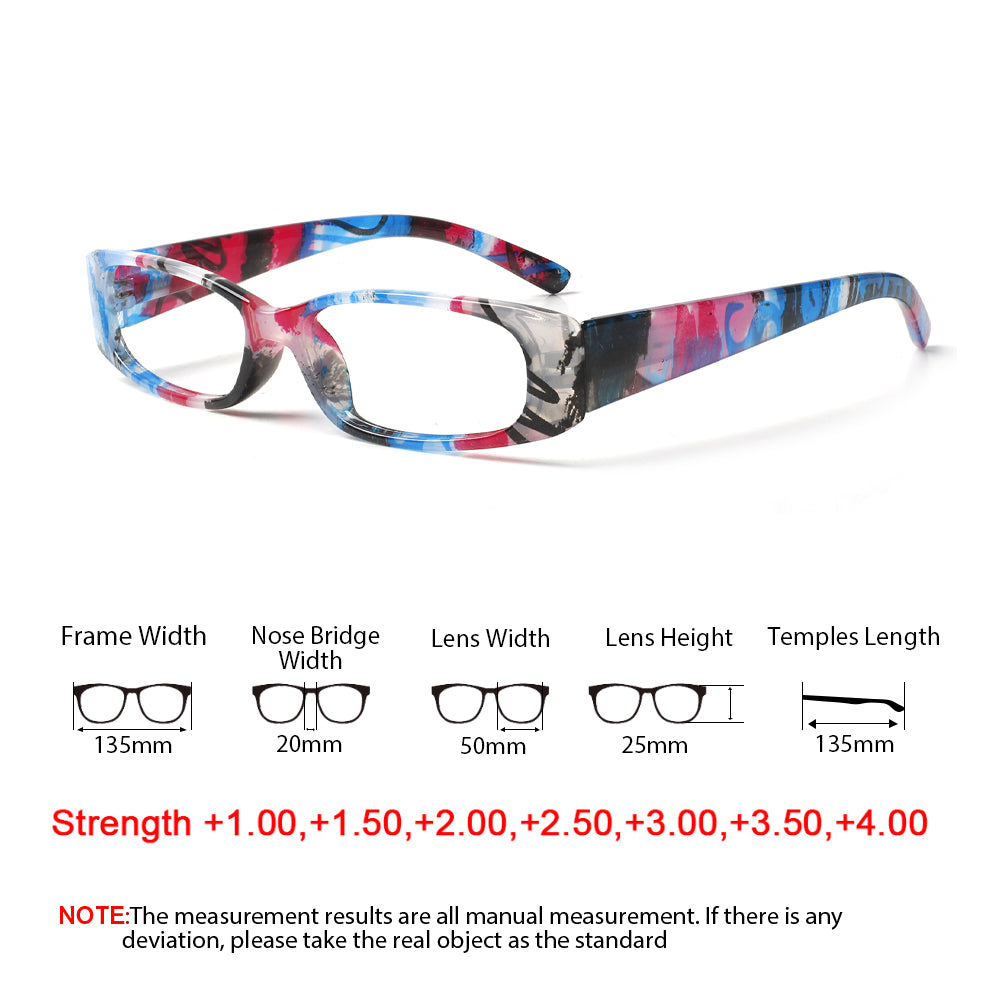 5 Pack Women's Reading Glasses Anti Blue Light Oval Premium Spring Hinge Prescription Glasses 100