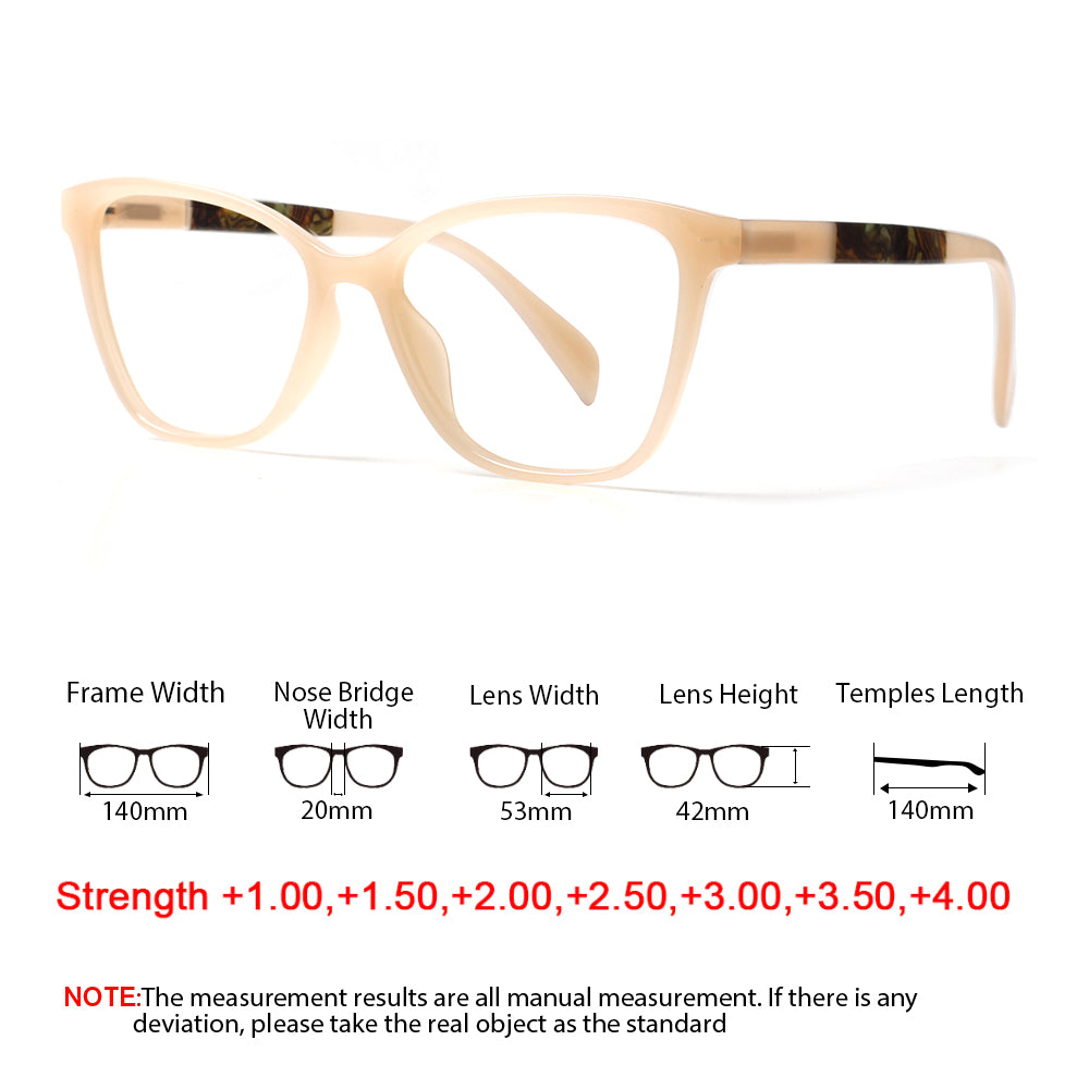 Prescription Glasses for Women Men HD Lenses Spring Hinge Fresh Light Color Presbyopic Eyewear 057